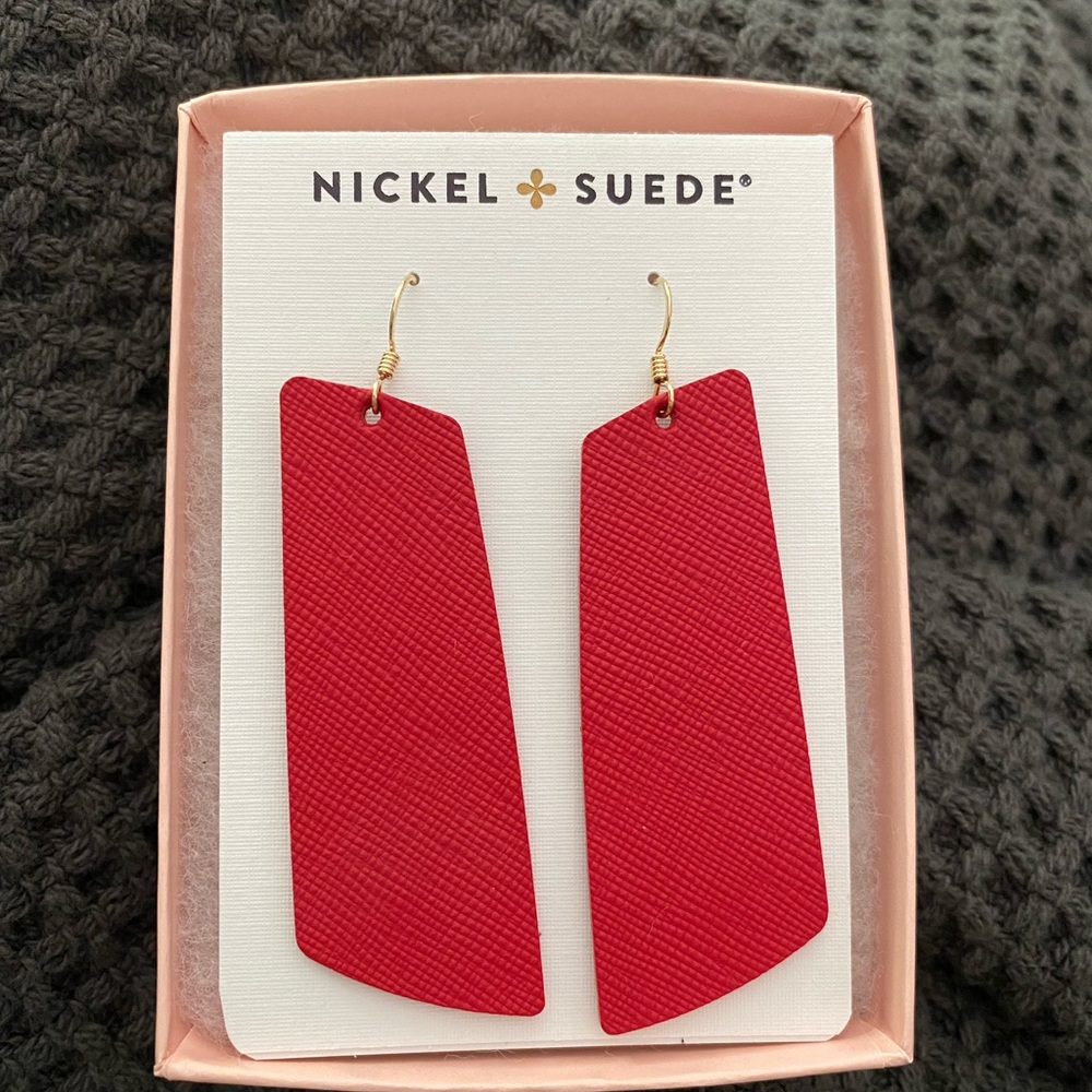 Red Nickel and Suede Gems